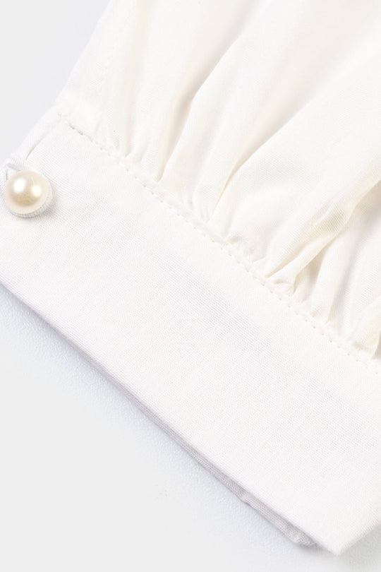 Girls Cotton Harem Pant -WHITE