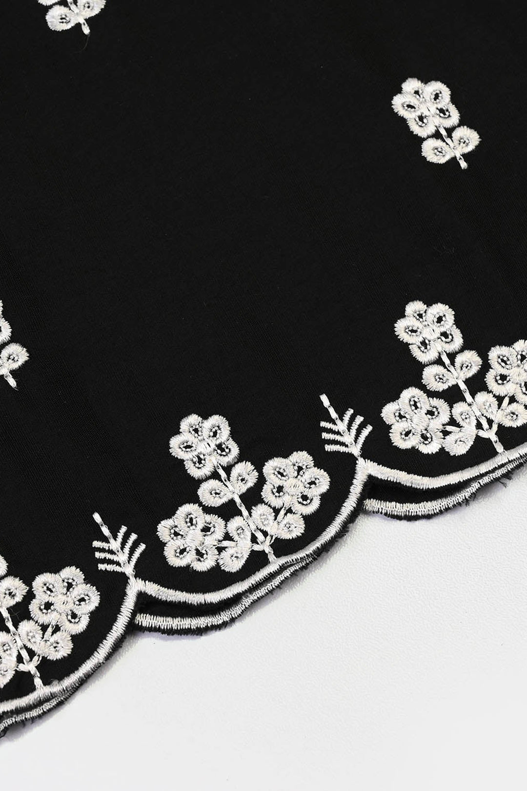 Girls Cotton Emb Culotte -BLACK
