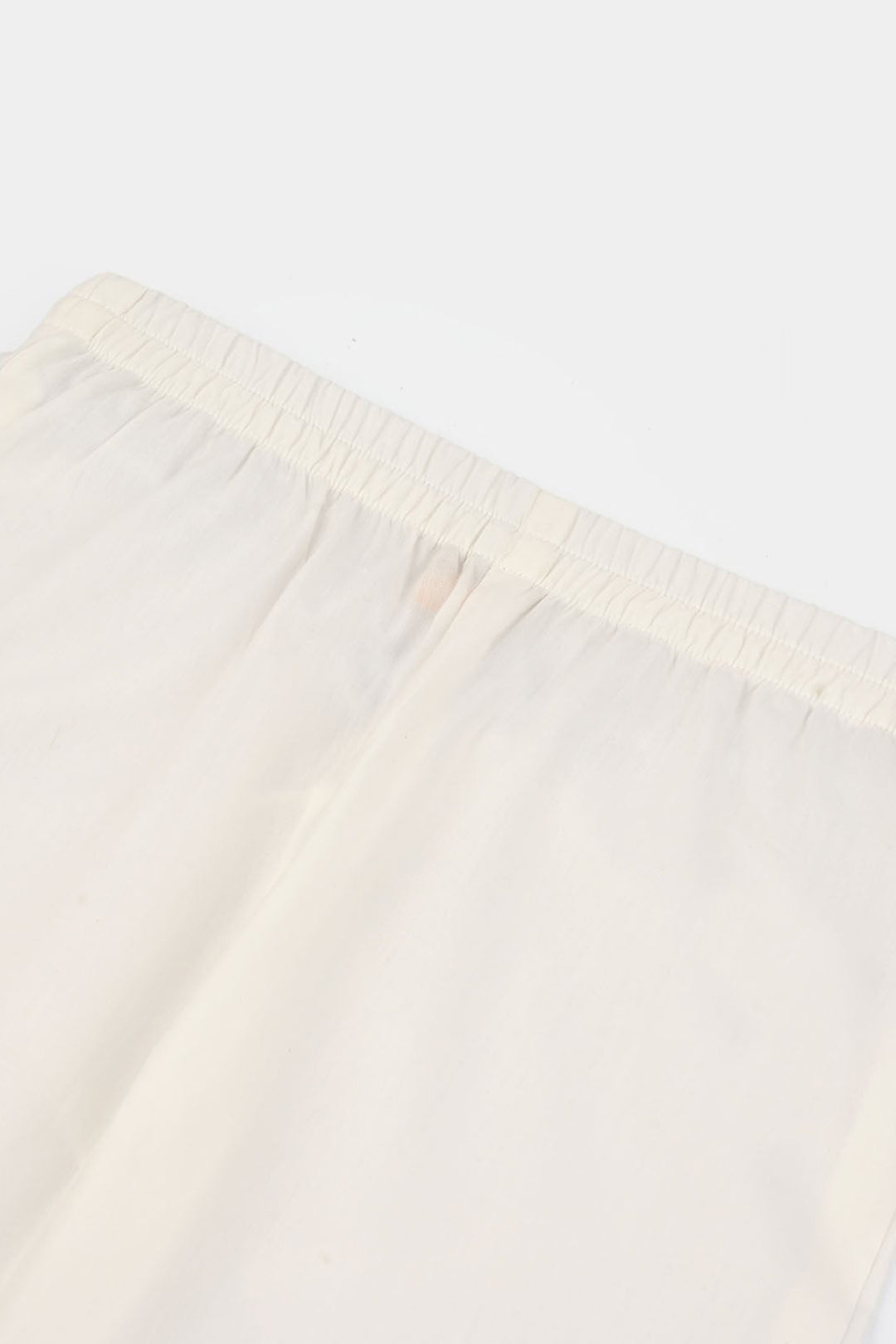 Girls Cotton Straight Pant - White