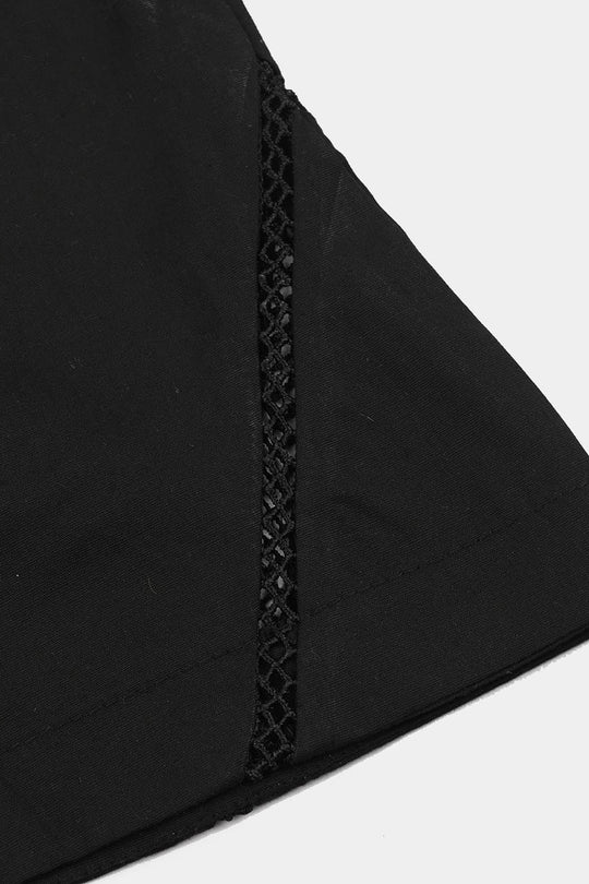 Girls Cotton Straight Pant - BLACK
