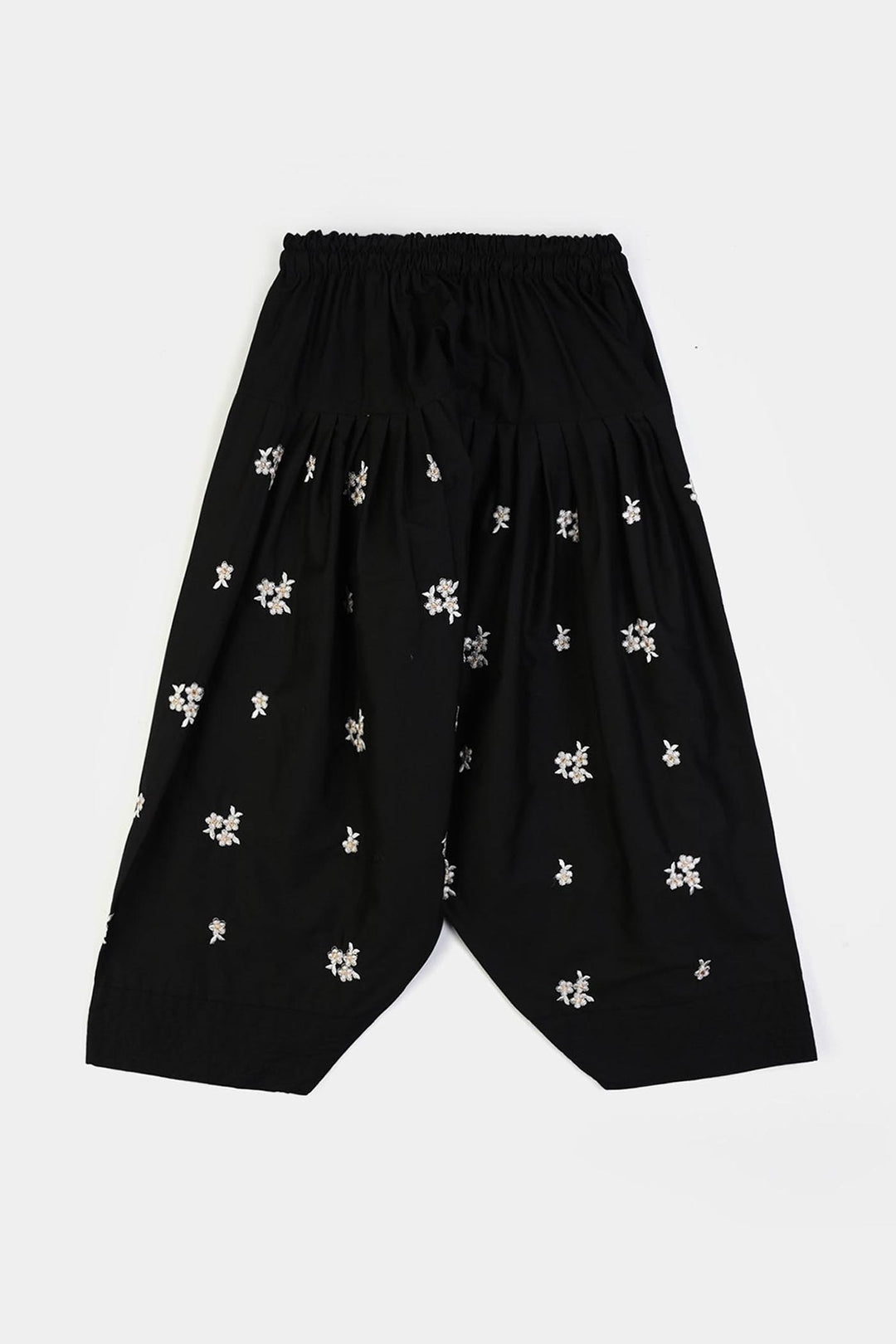 Girls Cotton Emb Farshi Shalwar-Black