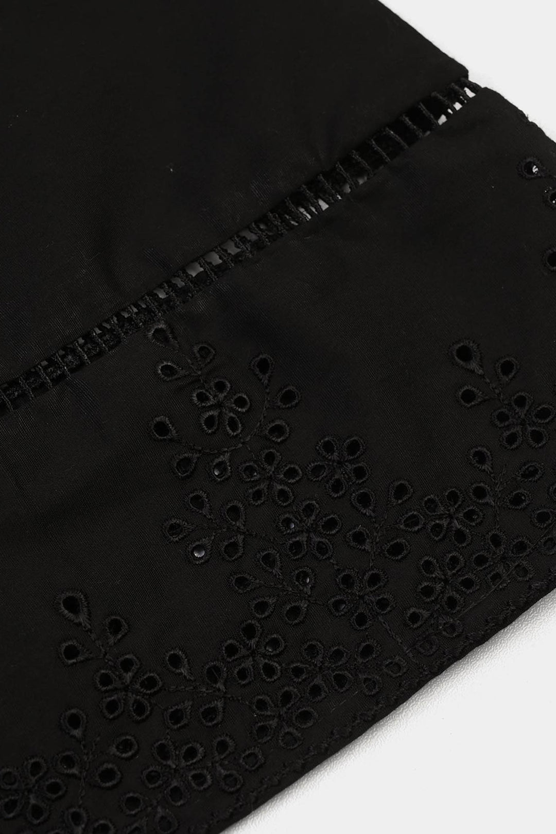 Girls Cotton Flared Dhaka Pant-Black
