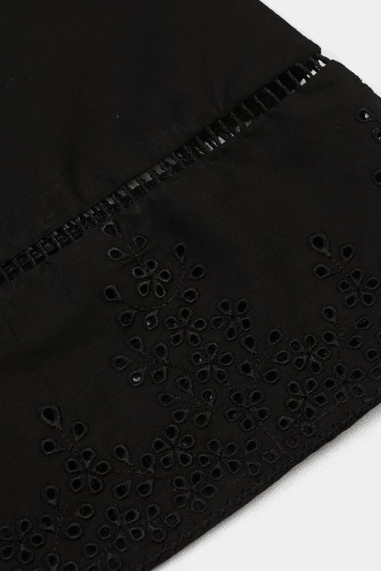 Girls Cotton Flared Dhaka Pant-Black