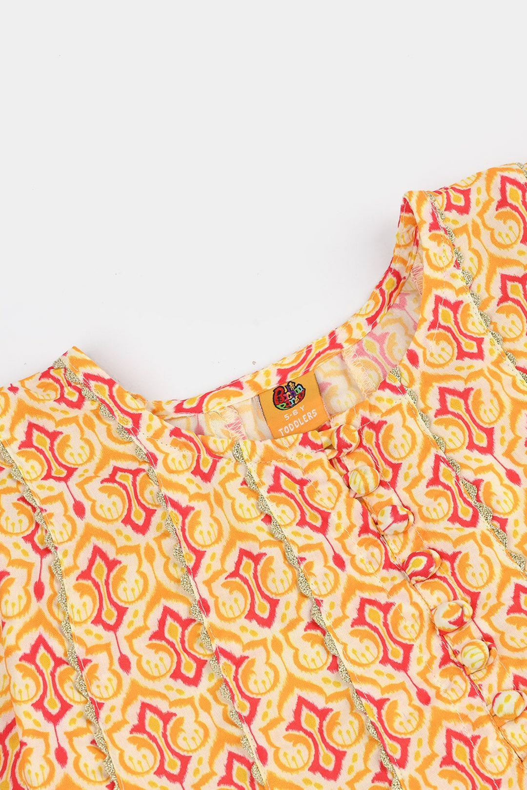 Girls Poly Lawn Printed Kurti IKAT-Multi