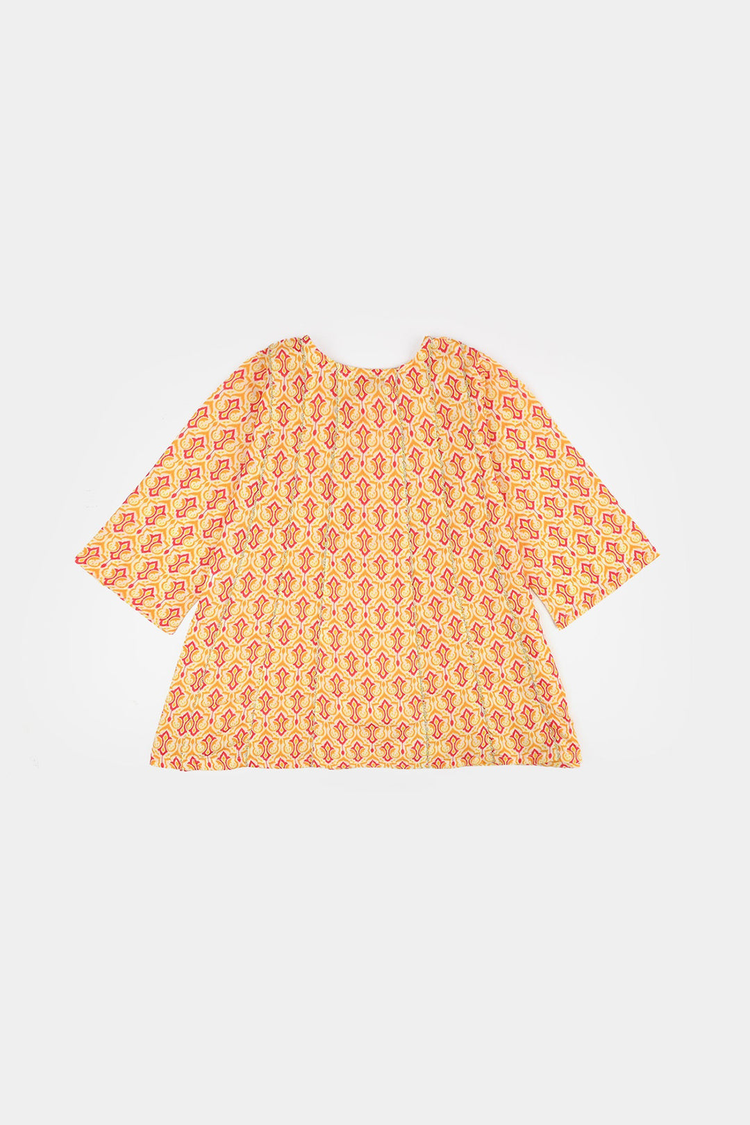 Girls Poly Lawn Printed Kurti IKAT-Multi