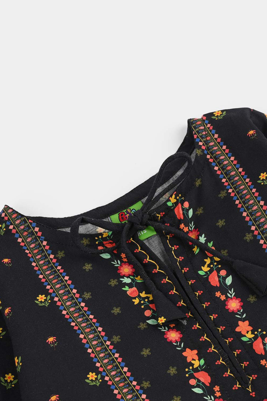 Infant Girls Cotton Printed 2Pcs Koyal-BLACK