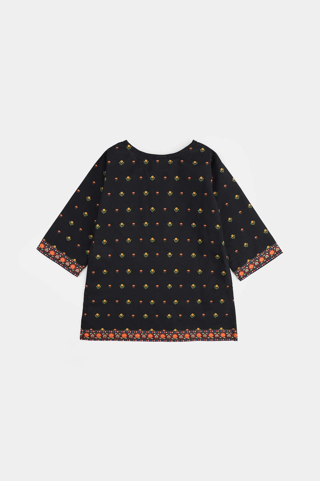 Infant Girls Cotton Printed 2Pcs Koyal-BLACK