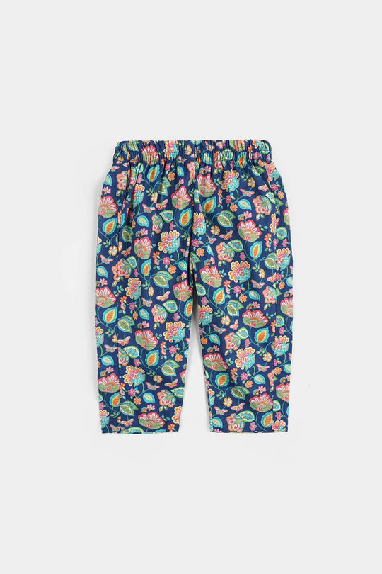 Infant Girls Cotton Printed 2Pcs Butterfly-Blue