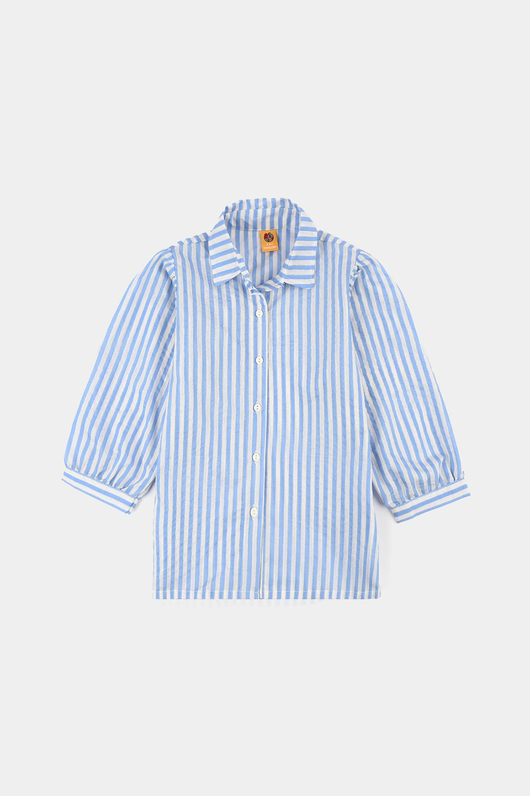 Girls Poly Crinkle Casual Top Sky Way-Blue