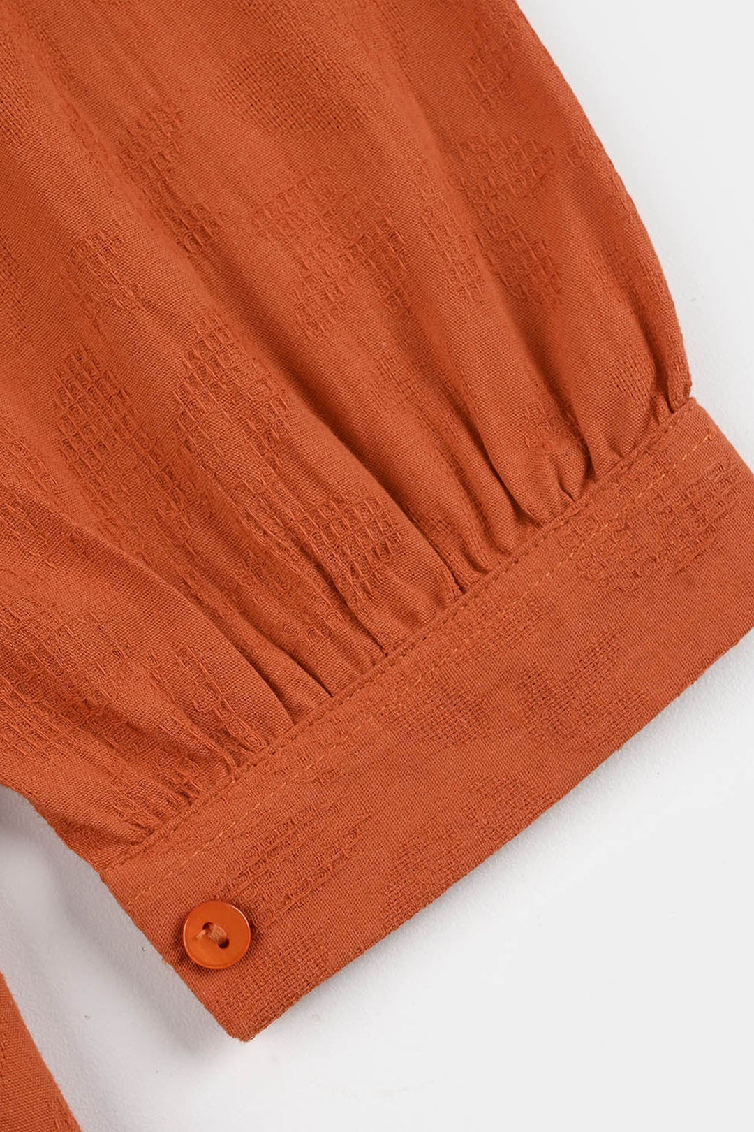 Girls Poly Crinkle Casual Top Umber-Rust