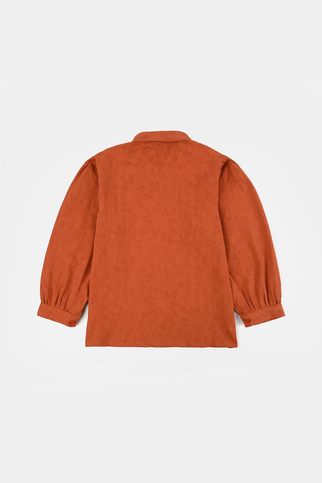 Girls Poly Crinkle Casual Top Umber-Rust