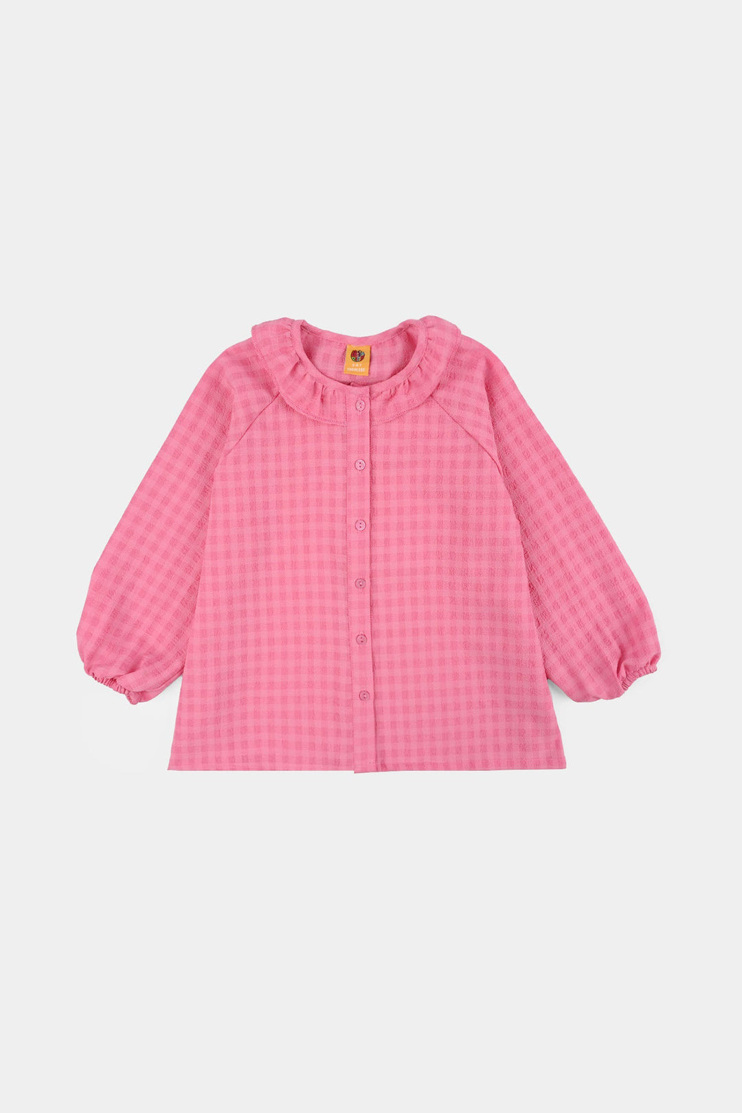 Girls Poly Crinkle Casual Top Morning Glory-PINK