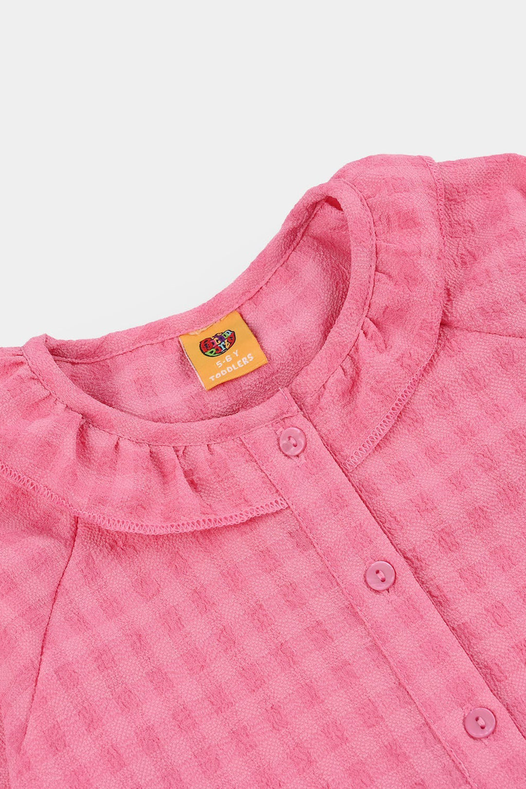 Girls Poly Crinkle Casual Top Morning Glory-PINK
