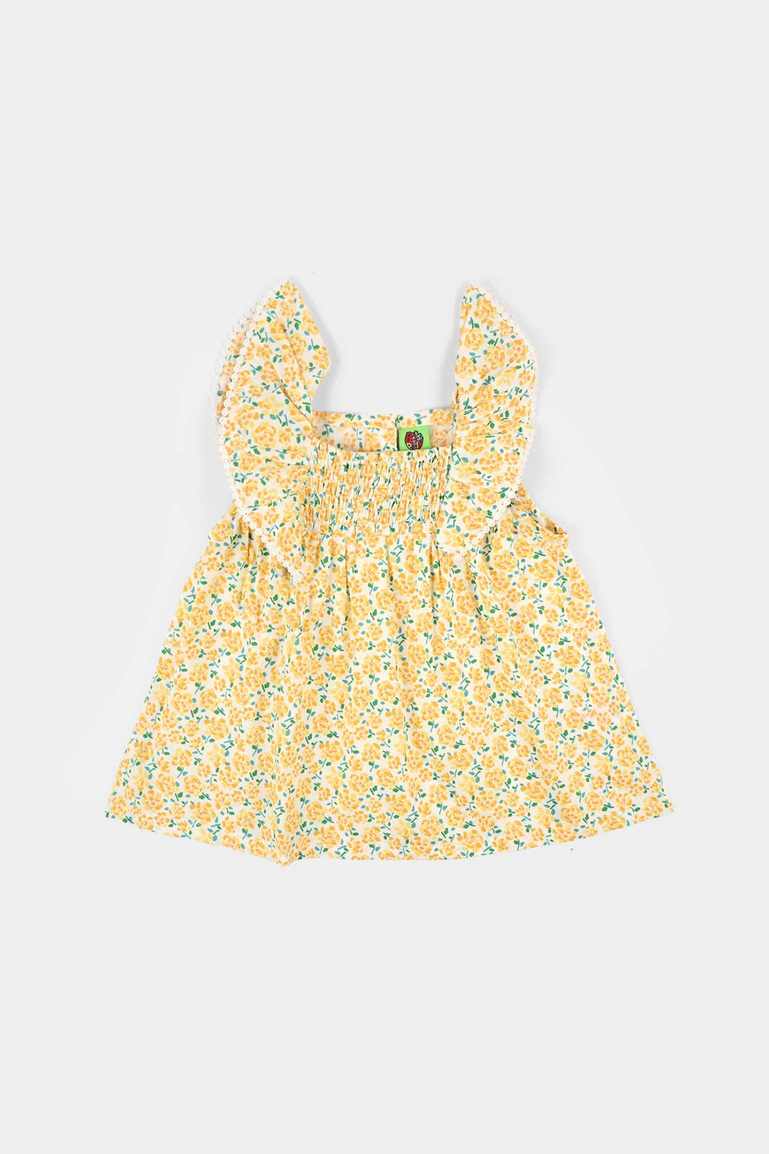 Infant Girls Cotton Casual Frock Lemon Drop-Multi
