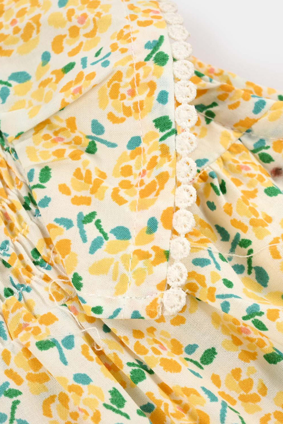 Infant Girls Cotton Casual Frock Lemon Drop-Multi