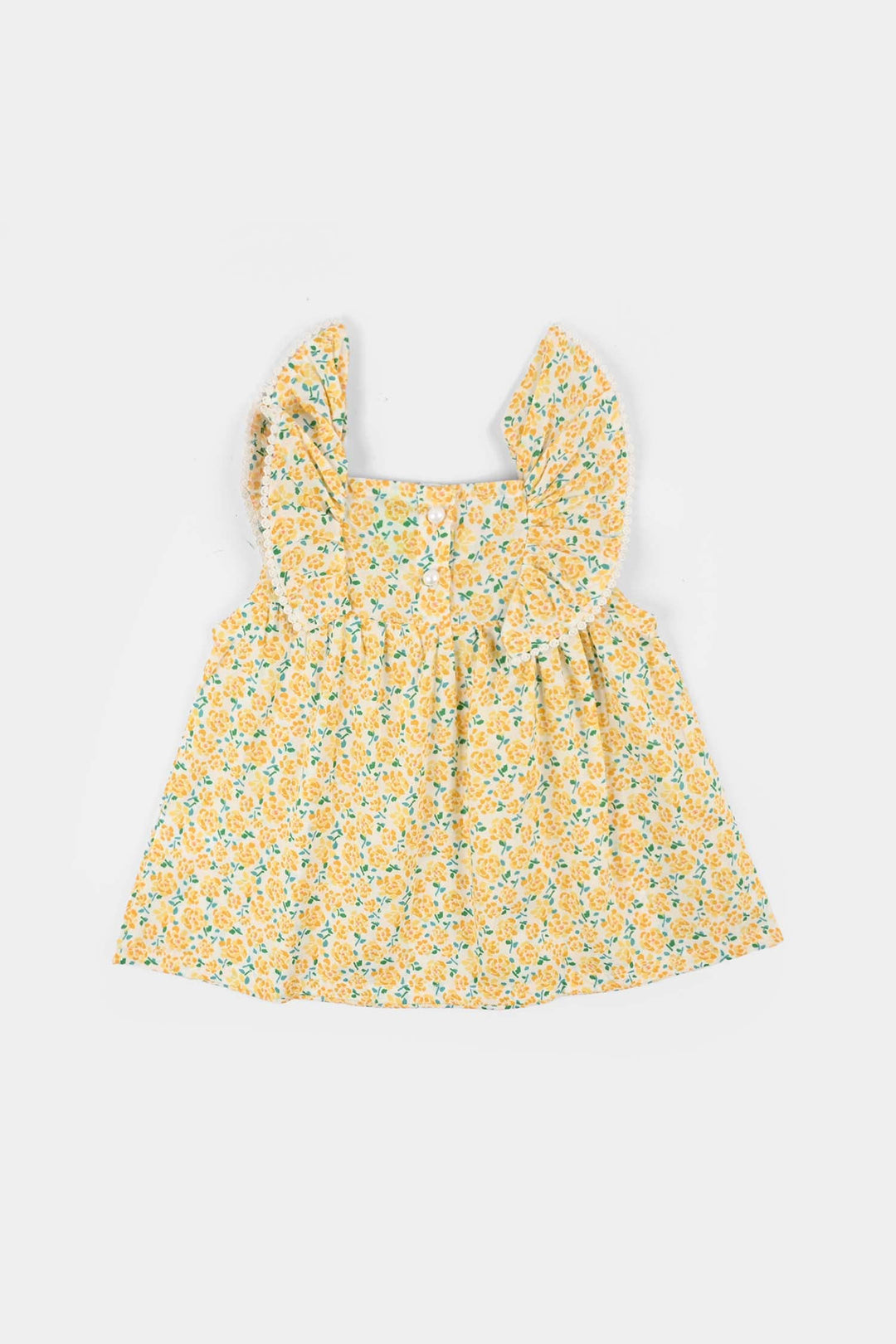 Infant Girls Cotton Casual Frock Lemon Drop-Multi