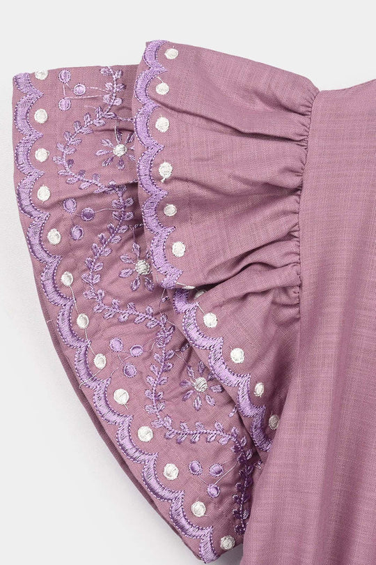 Girls Cotton Jumpsuit Dusty- Purple
