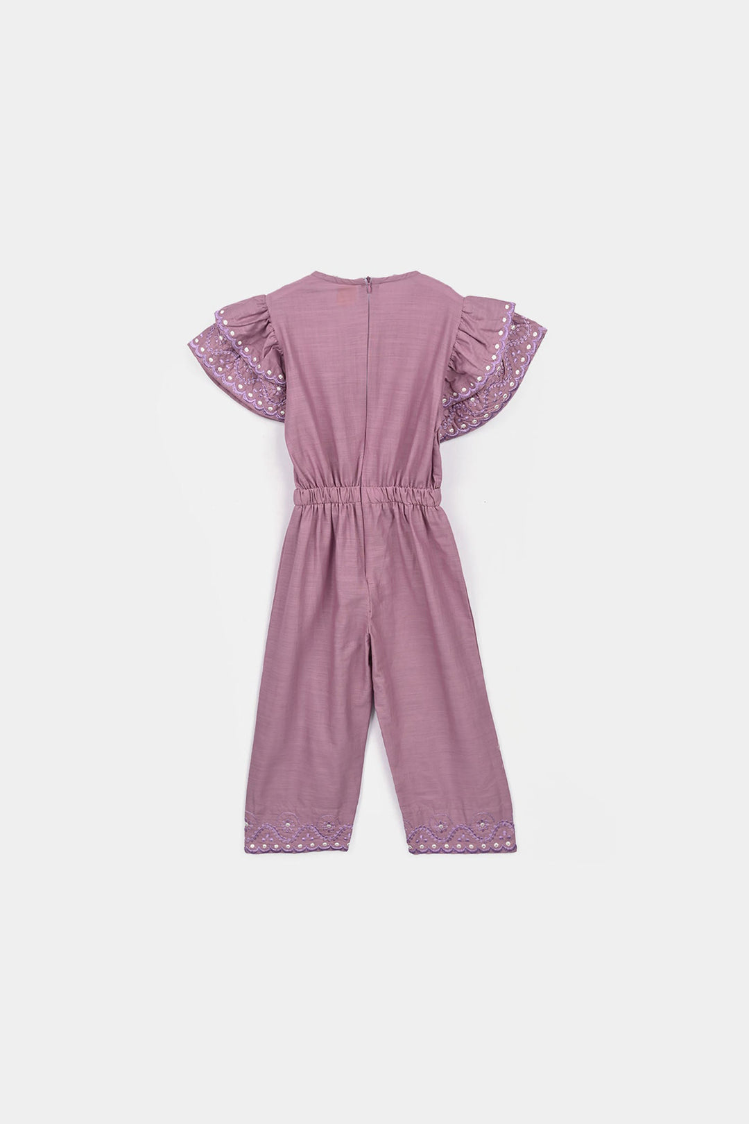 Girls Cotton Jumpsuit Dusty- Purple