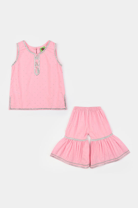 Infant Girls Cotton 2Pcs Noor-E-Adaa-Pink