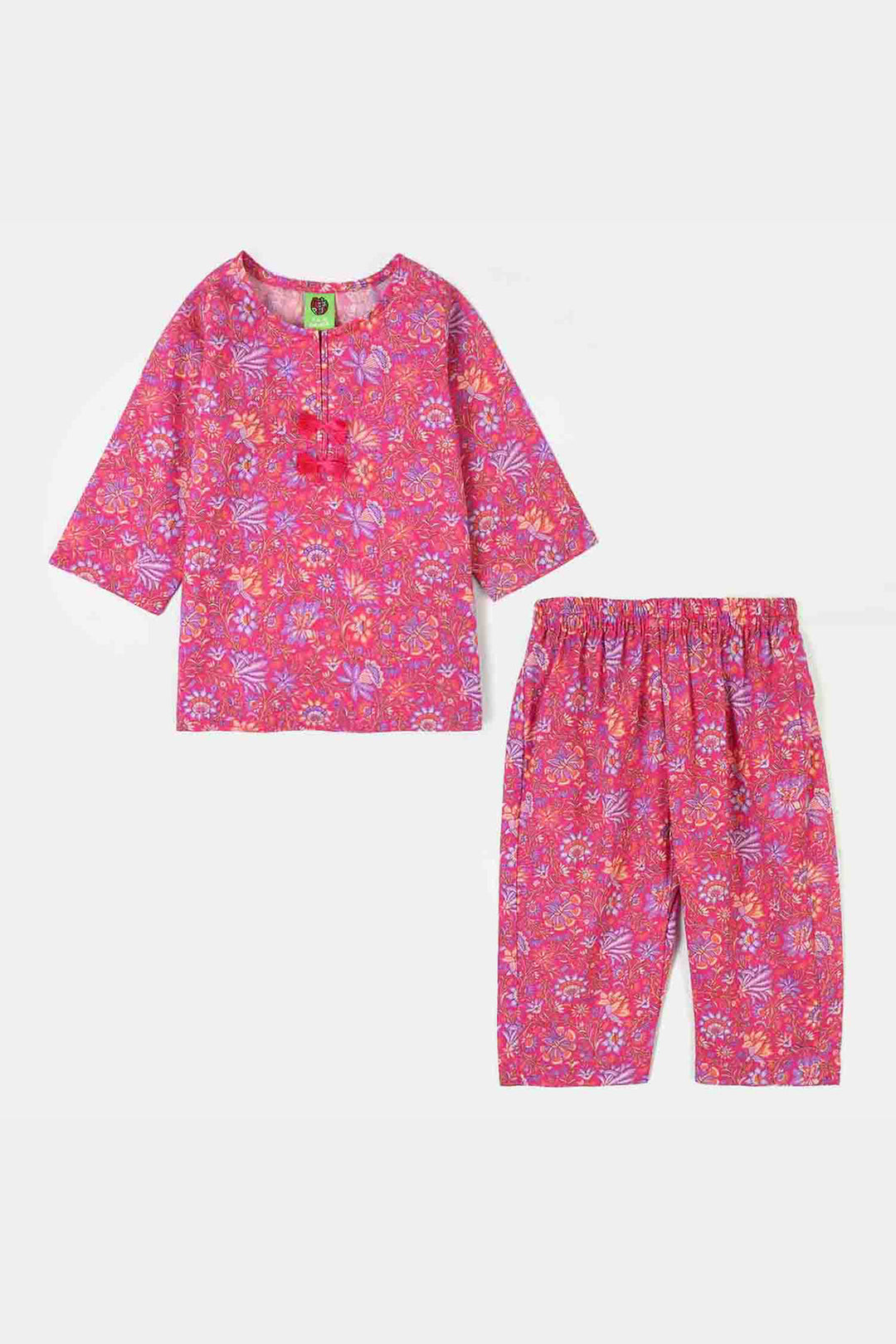 Infant Girls Cotton Printed 2Pcs Floral-PINK