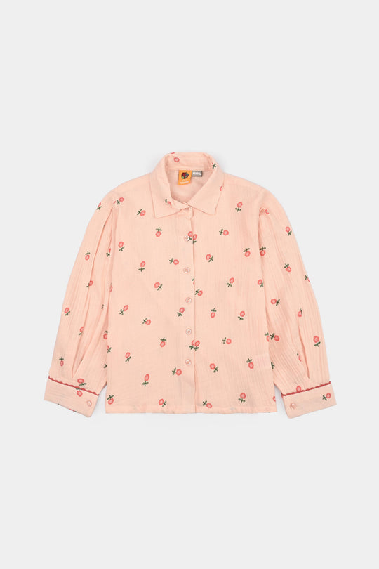 Girls Gauze Co-Ord Set Pretty-Light Pink