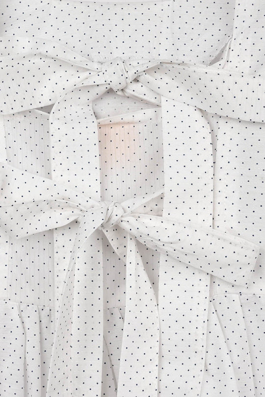 Girls Cotton Casual Frock Puffy-WHITE