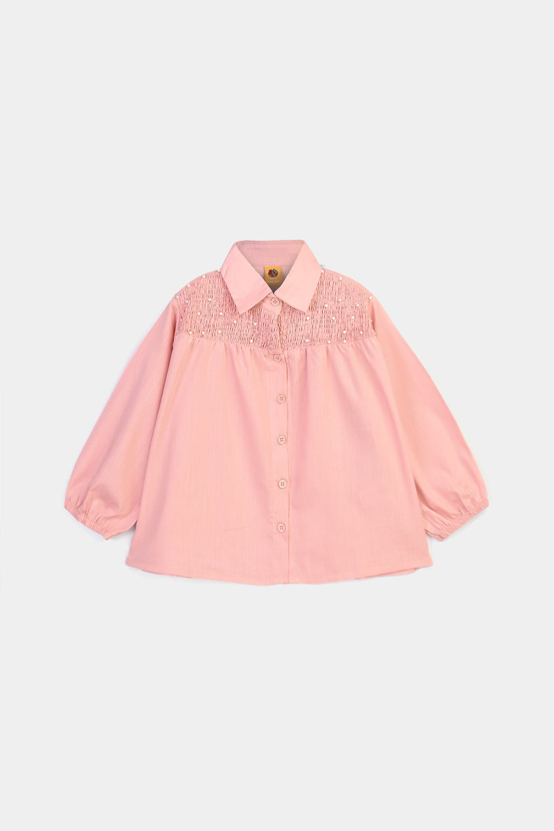 Teens Girls Cotton Casual Top Pearls-Pink