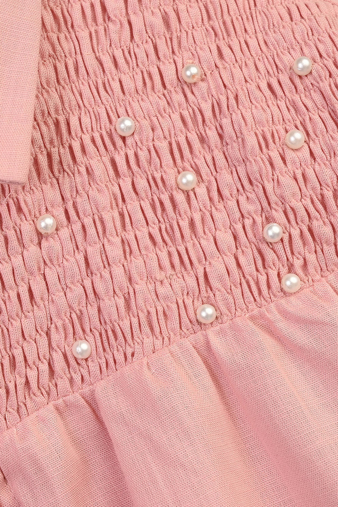 Teens Girls Cotton Casual Top Pearls-Pink