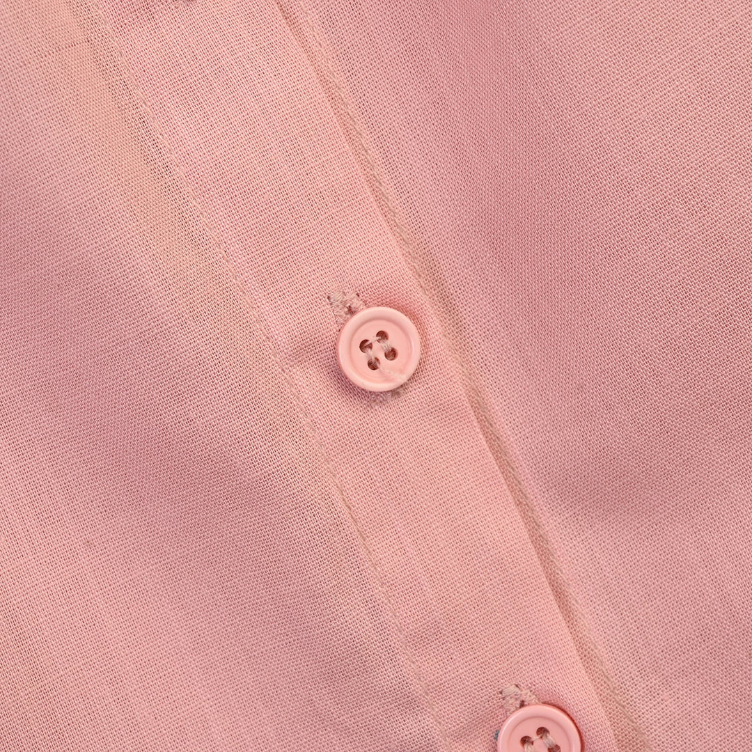 Girls Cotton Casual Top Pearls-Pink