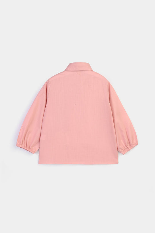 Teens Girls Cotton Casual Top Pearls-Pink