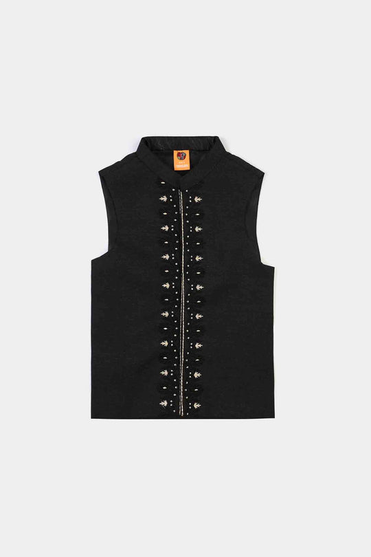 Boys Poly Viscose 3Piece Suit-Black Beauty