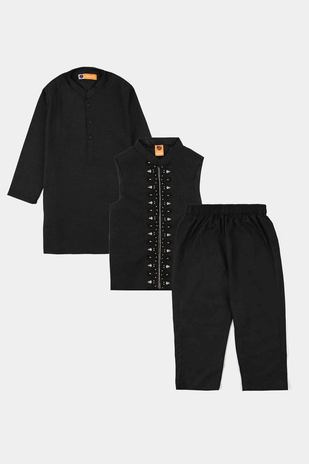Boys Poly Viscose 3Piece Suit-Black Beauty