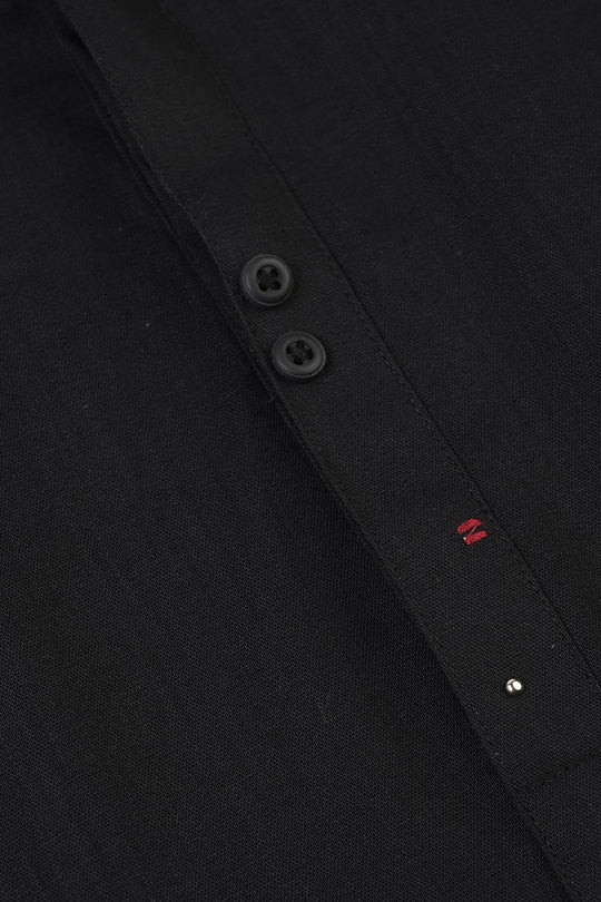 Boys Cotton Slub 3Piece Suit (Black Puff)