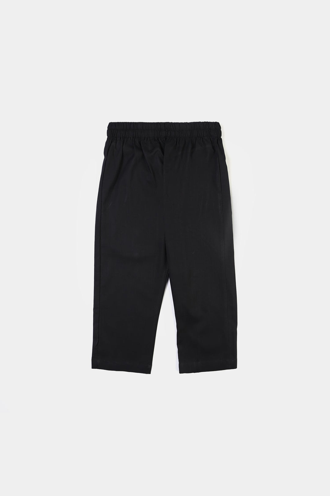 Boys Cotton Slub 3Piece Suit (Black Puff)