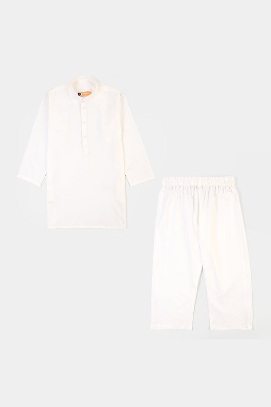 Boys Poly Viscose 2Piece Suit (White Basic)