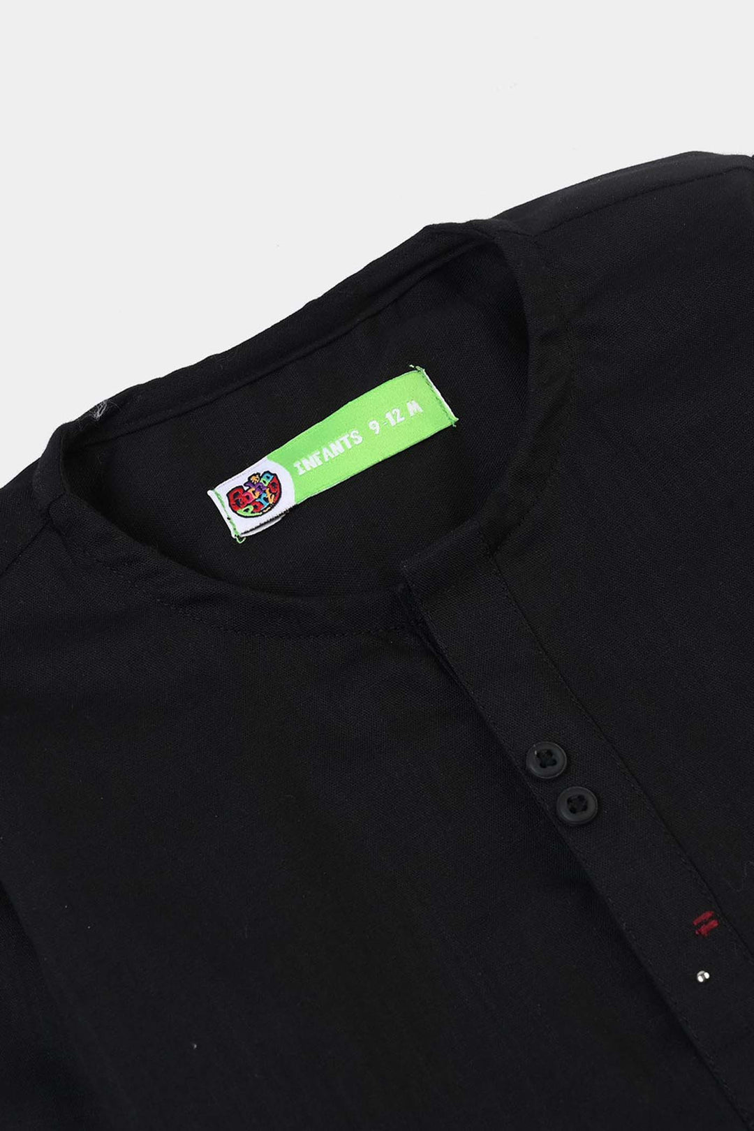 Infant Boys Cotton Slub 3Piece Suit (Black Puff)