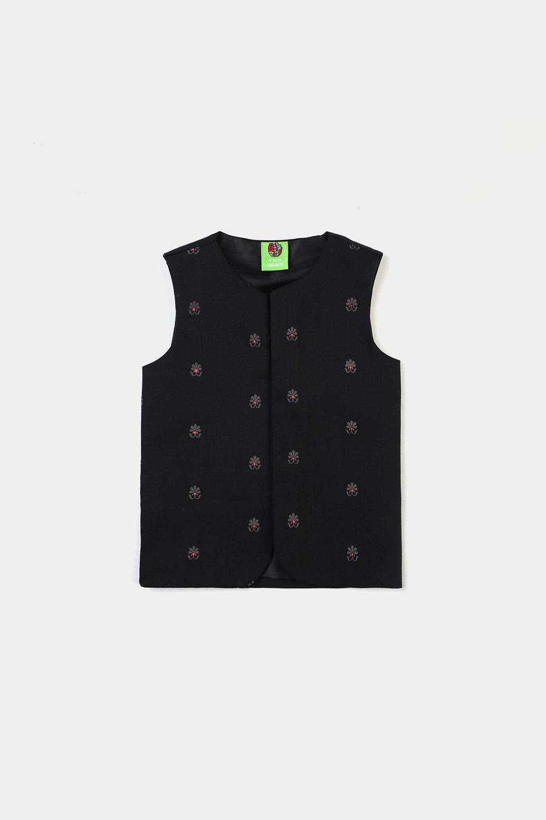 Infant Boys Cotton Slub 3Piece Suit (Black Puff)