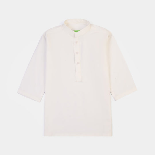 Infant Boys Poly Viscose 2Piece Suit (White Basic)