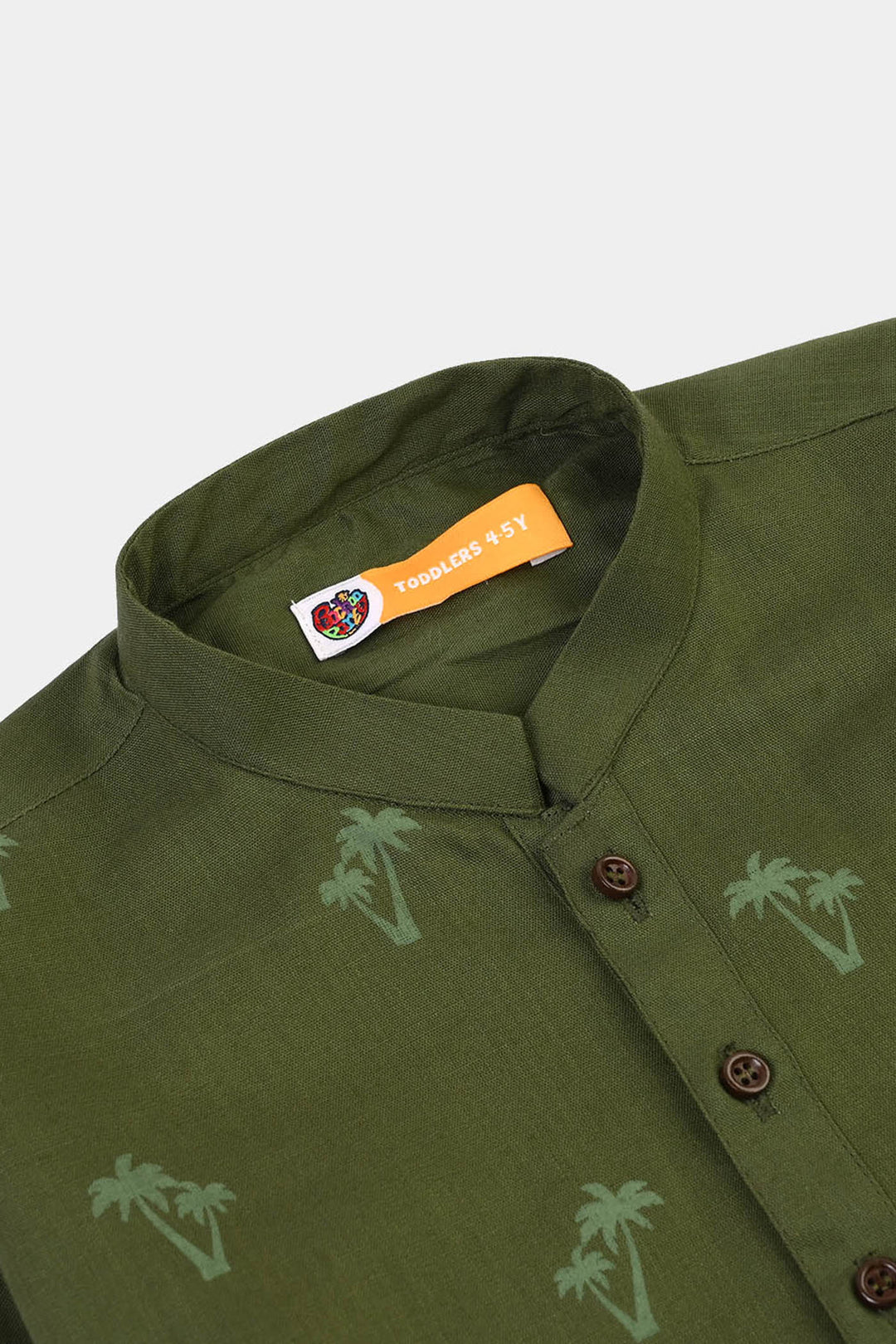 Boys Cotton Slub Printed Kurta (Riffle Green)