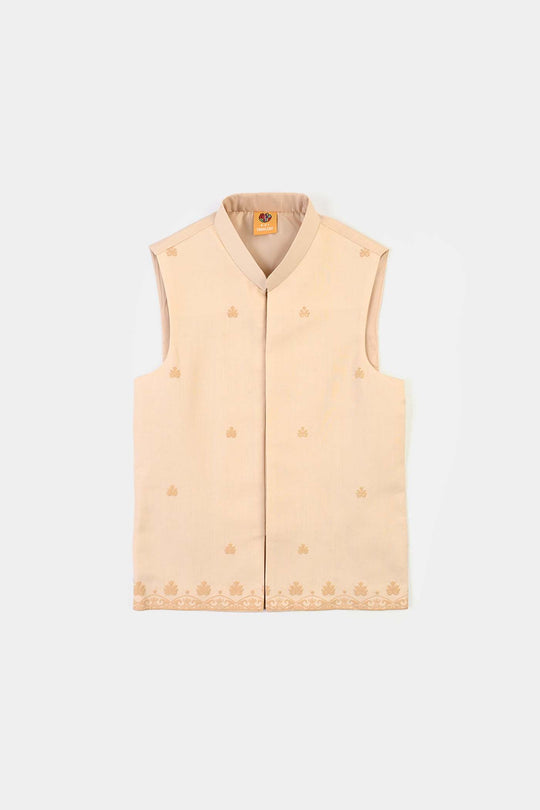 Boys Cotton Slub 3Piece Suit (Peach Punch)
