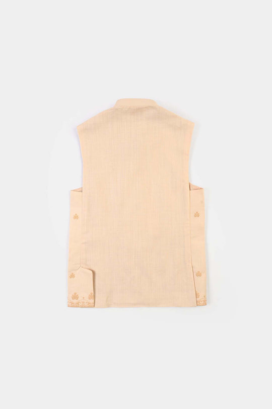 Boys Cotton Slub 3Piece Suit (Peach Punch)