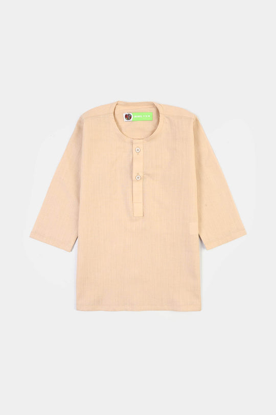 Infant Boys Cotton Slub 3Piece Suit (Peach Punch)