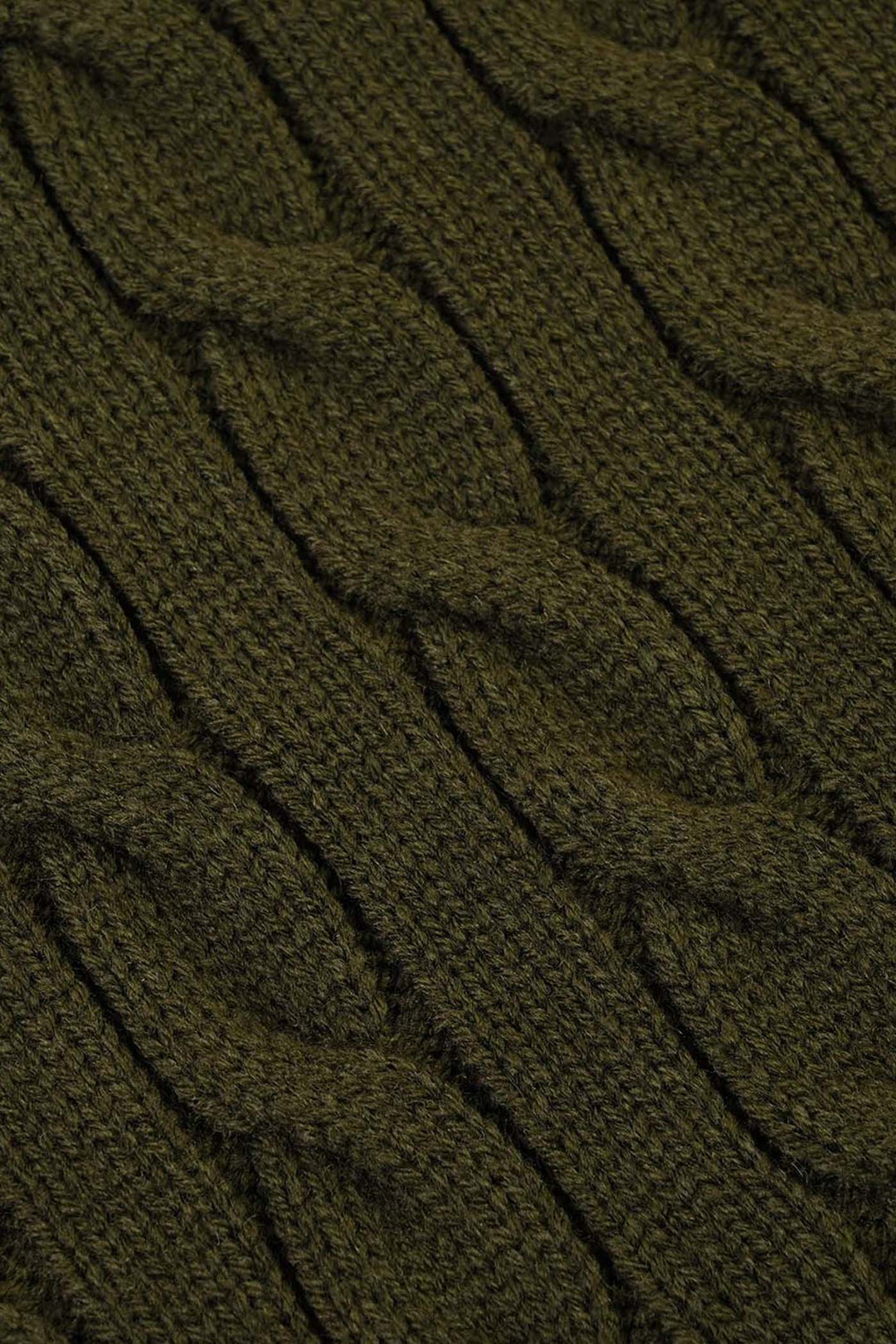 Boys Acrylic Sweater - Twisted - Olive - Green