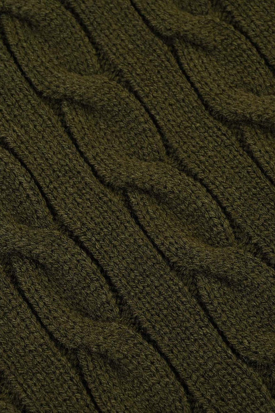 Boys Acrylic Sweater - Twisted - Olive - Green