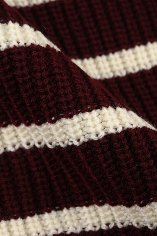 Boys Acrylic Sweater - Go Wild - Maroon & Off White
