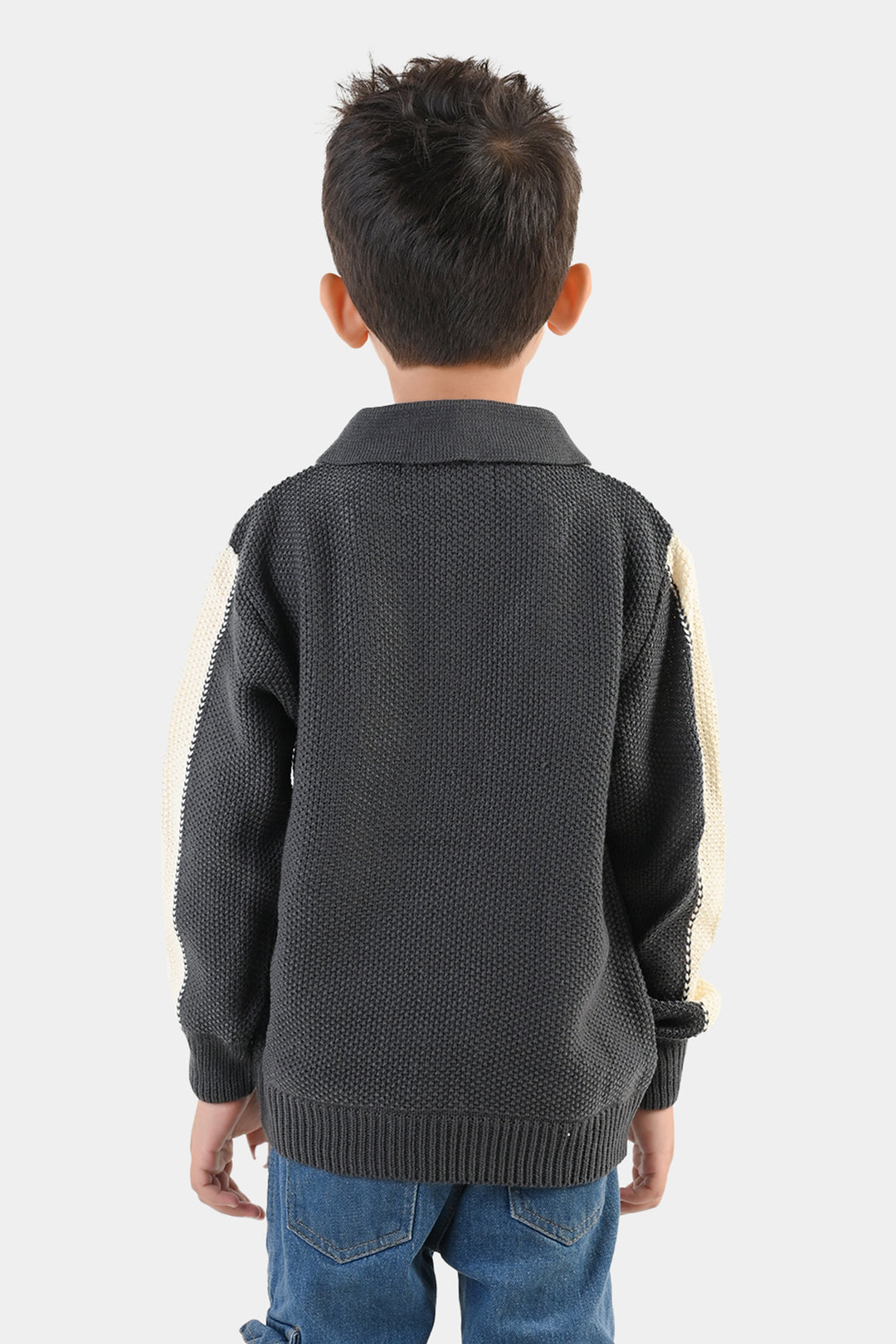 Boys Acrylic Sweater-New York-Dark.Grey.Off.White