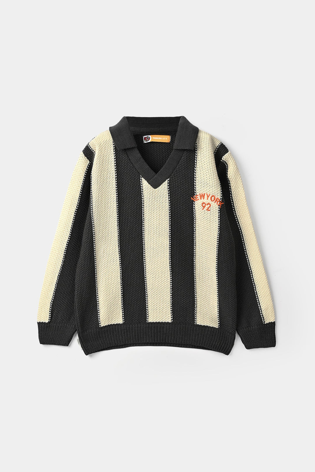 Boys Acrylic Sweater-New York-Dark.Grey.Off.White