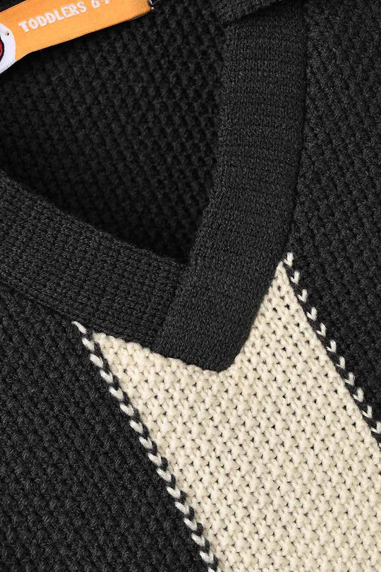 Boys Acrylic Sweater-New York-Dark.Grey.Off.White