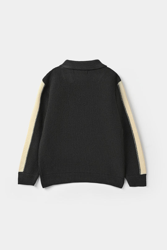 Boys Acrylic Sweater-New York-Dark.Grey.Off.White