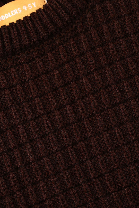 Boys Acrylic Sweater Block Box - Brown